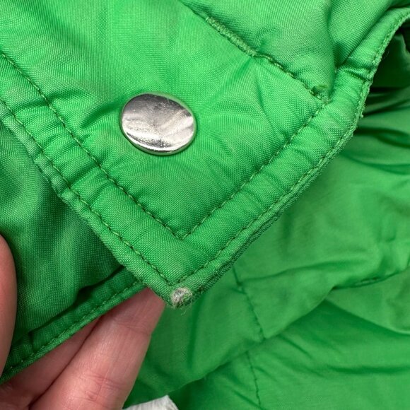 Vintage Green Puffer Coat Down Jacket 1970s Sunshine Tarp Unisex Taiwan X-Small - Picture 7 of 11